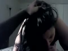 My dark-brown, chubby-faced sweetie enjoyed sucking my huge knob.